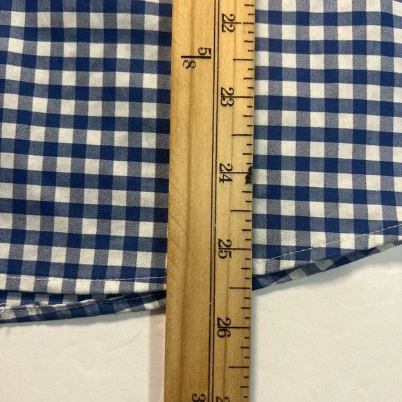 Vineyard Vines Performance Boys Blue / White Gingham Check Whale Shirt Sz XL 18 - Picture 7 of 8
